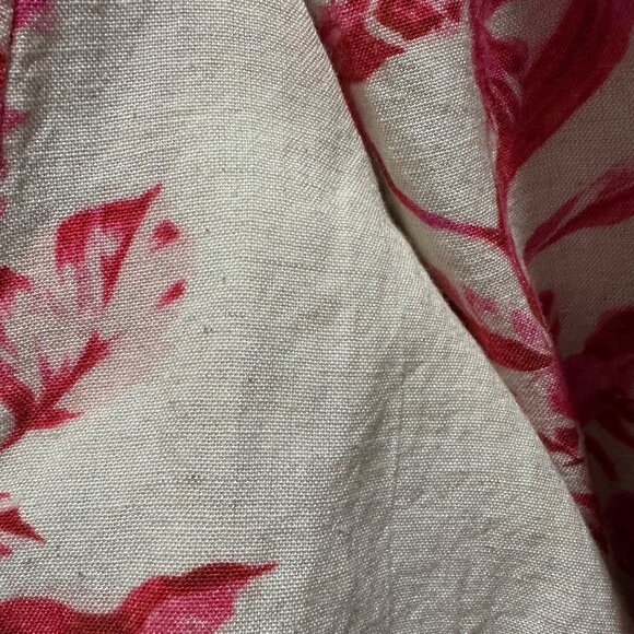 Anthropologie Red Cream Floral V-Neck Long Sleeve Tiered Dress Embroidered M - Picture 15 of 16